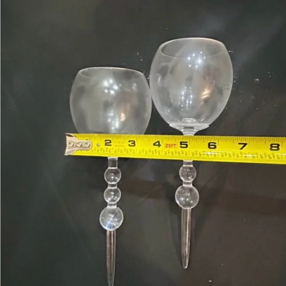 2 Matching Crofton Bubble Plastic Floating Wine Glasses Gently‎ Used Relaxing